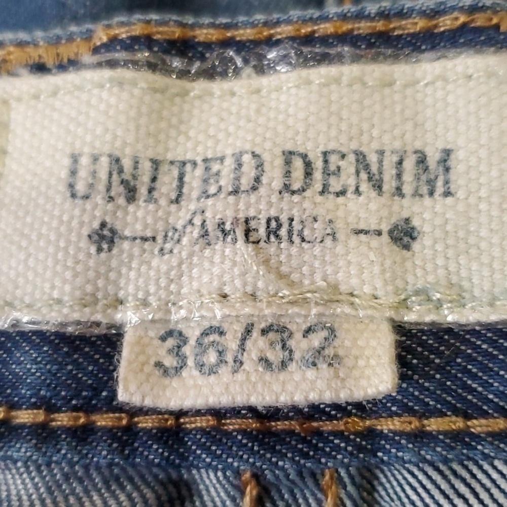 United Denim of America blue jeans distressed size 36 X 32 - Picture 6 of 9